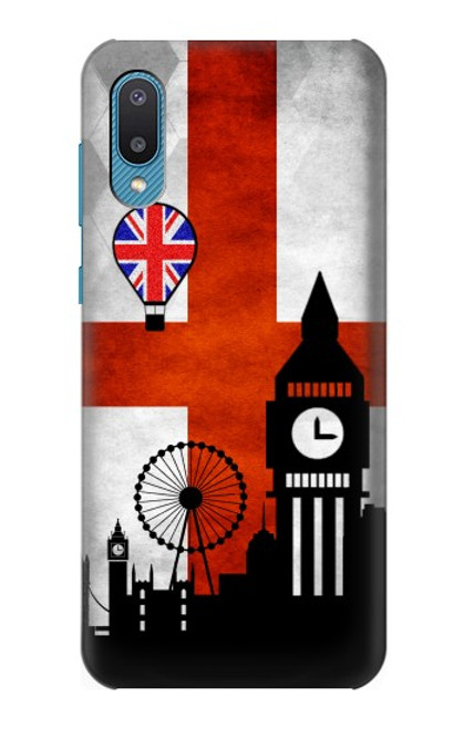 W2979 England Football Soccer Hard Case and Leather Flip Case For Samsung Galaxy A04, Galaxy A02, M02