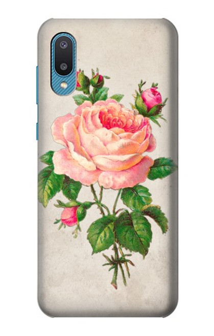 W3079 Vintage Pink Rose Hard Case and Leather Flip Case For Samsung Galaxy A04, Galaxy A02, M02