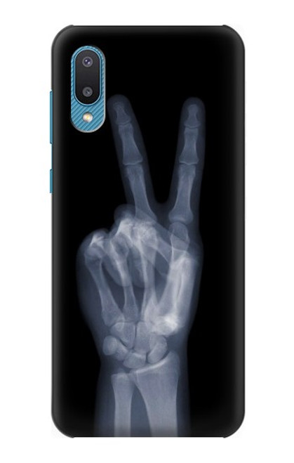 W3101 X-ray Peace Sign Fingers Hard Case and Leather Flip Case For Samsung Galaxy A04, Galaxy A02, M02