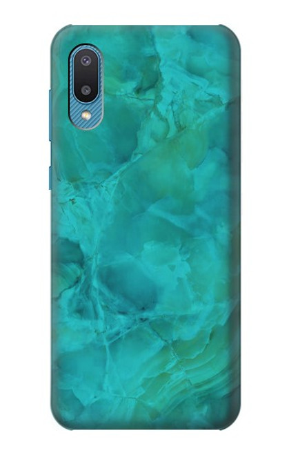 W3147 Aqua Marble Stone Hard Case and Leather Flip Case For Samsung Galaxy A04, Galaxy A02, M02