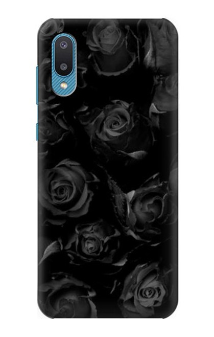 W3153 Black Roses Hard Case and Leather Flip Case For Samsung Galaxy A04, Galaxy A02, M02