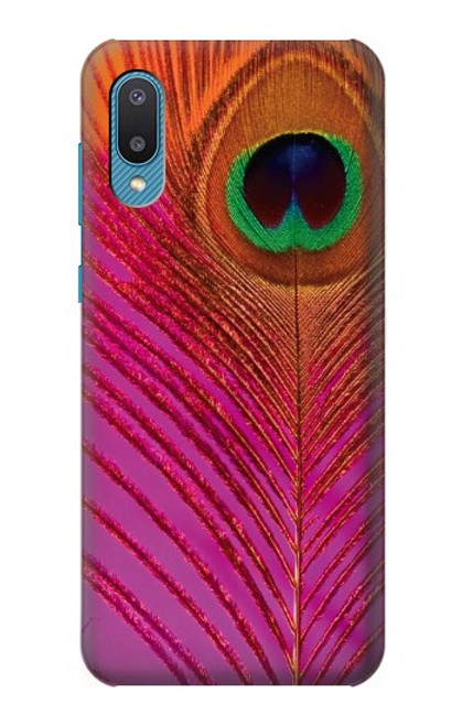 W3201 Pink Peacock Feather Hard Case and Leather Flip Case For Samsung Galaxy A04, Galaxy A02, M02