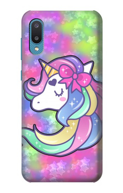 W3264 Pastel Unicorn Hard Case and Leather Flip Case For Samsung Galaxy A04, Galaxy A02, M02