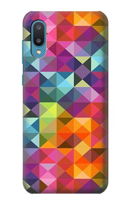 W3477 Abstract Diamond Pattern Hard Case and Leather Flip Case For Samsung Galaxy A04, Galaxy A02, M02