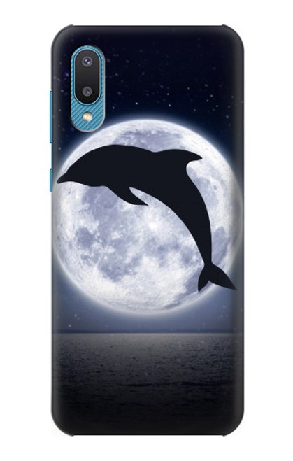 W3510 Dolphin Moon Night Hard Case and Leather Flip Case For Samsung Galaxy A04, Galaxy A02, M02