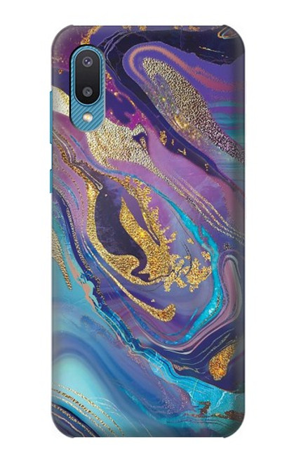 W3676 Colorful Abstract Marble Stone Hard Case and Leather Flip Case For Samsung Galaxy A04, Galaxy A02, M02
