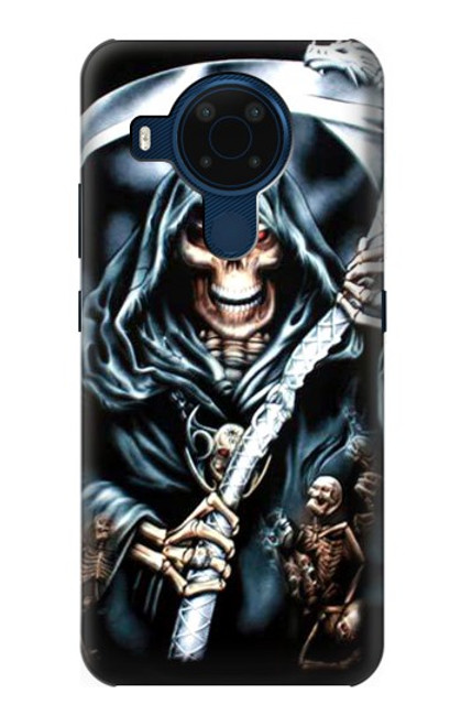 W0295 Grim Reaper Hard Case and Leather Flip Case For Nokia 5.4