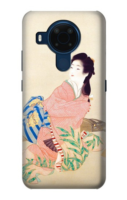 W0889 Japan Art Kimono Hard Case and Leather Flip Case For Nokia 5.4