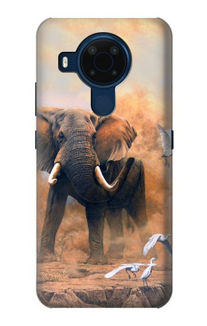 W1292 Dusty Elephant Egrets Hard Case and Leather Flip Case For Nokia 5.4