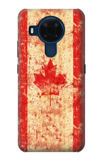 W1603 Canada Flag Old Vintage Hard Case and Leather Flip Case For Nokia 5.4