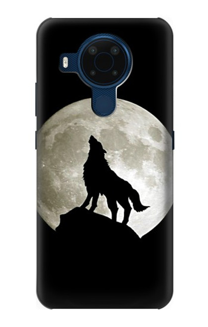 W1981 Wolf Howling at The Moon Hard Case and Leather Flip Case For Nokia 5.4