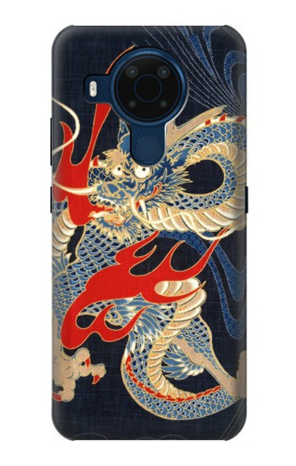 W2073 Japan Dragon Art Hard Case and Leather Flip Case For Nokia 5.4