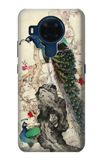 W2086 Peacock Painting Hard Case and Leather Flip Case For Nokia 5.4