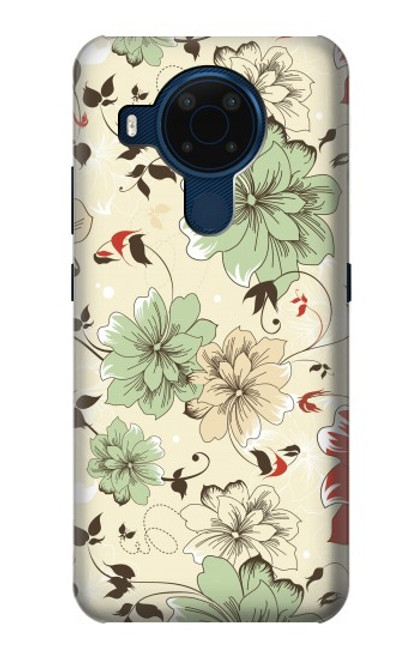 W2179 Flower Floral Vintage Art Pattern Hard Case and Leather Flip Case For Nokia 5.4