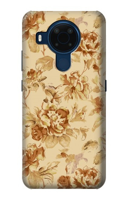 W2180 Flower Floral Vintage Pattern Hard Case and Leather Flip Case For Nokia 5.4