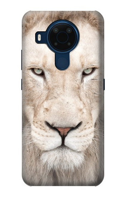 W2399 White Lion Face Hard Case and Leather Flip Case For Nokia 5.4