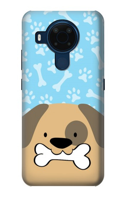 W2669 Cute Dog Paws Bones Cartoon Hard Case and Leather Flip Case For Nokia 5.4