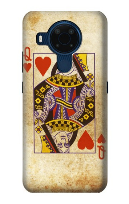 W2833 Poker Card Queen Hearts Hard Case and Leather Flip Case For Nokia 5.4