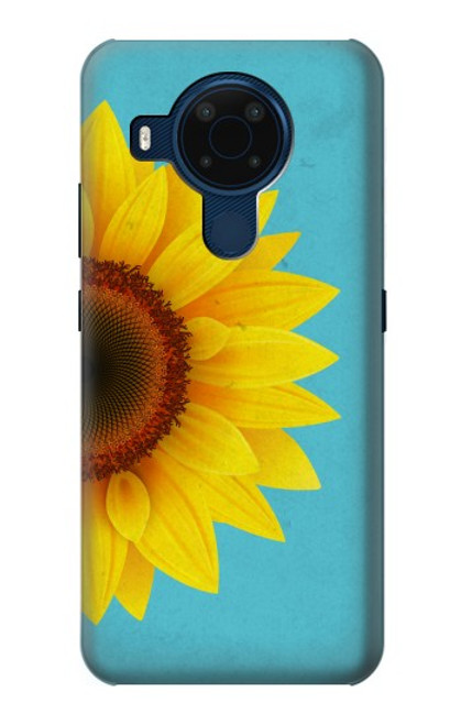 W3039 Vintage Sunflower Blue Hard Case and Leather Flip Case For Nokia 5.4