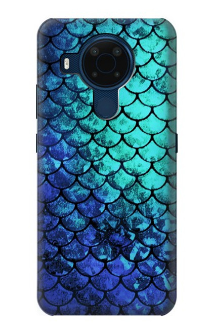 W3047 Green Mermaid Fish Scale Hard Case and Leather Flip Case For Nokia 5.4