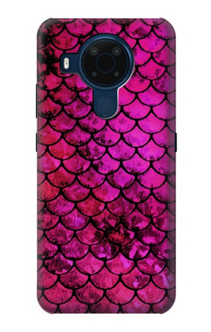 W3051 Pink Mermaid Fish Scale Hard Case and Leather Flip Case For Nokia 5.4