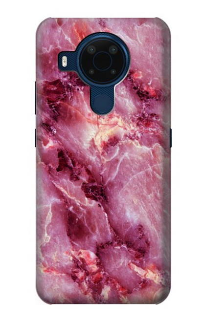 W3052 Pink Marble Graphic Printed Hard Case and Leather Flip Case For Nokia 5.4