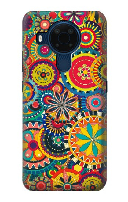 W3272 Colorful Pattern Hard Case and Leather Flip Case For Nokia 5.4