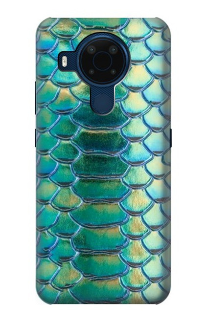 W3414 Green Snake Scale Graphic Print Hard Case and Leather Flip Case For Nokia 5.4