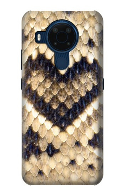 W3417 Diamond Rattle Snake Graphic Print Hard Case and Leather Flip Case For Nokia 5.4