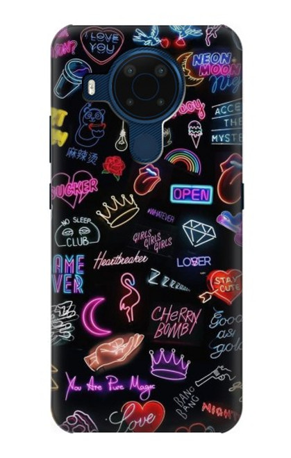 W3433 Vintage Neon Graphic Hard Case and Leather Flip Case For Nokia 5.4