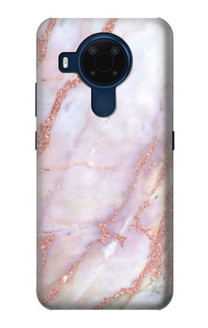 W3482 Soft Pink Marble Graphic Print Hard Case and Leather Flip Case For Nokia 5.4