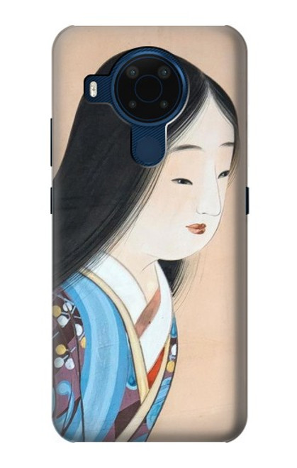 W3483 Japan Beauty Kimono Hard Case and Leather Flip Case For Nokia 5.4