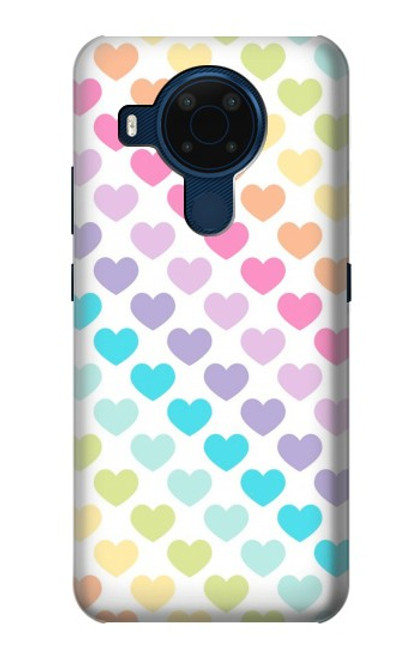 W3499 Colorful Heart Pattern Hard Case and Leather Flip Case For Nokia 5.4