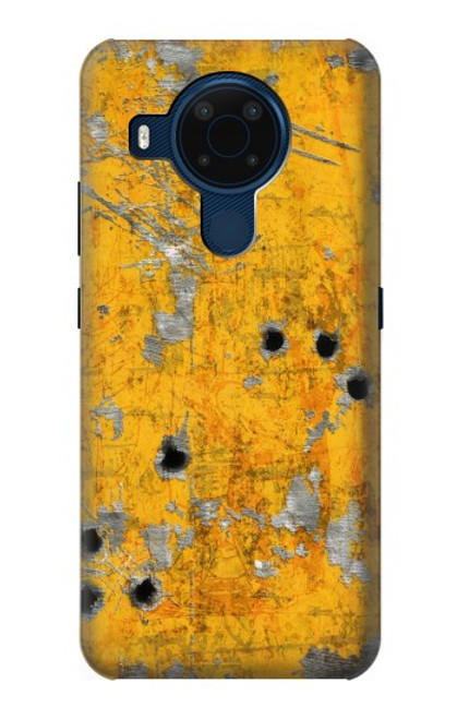 W3528 Bullet Rusting Yellow Metal Hard Case and Leather Flip Case For Nokia 5.4