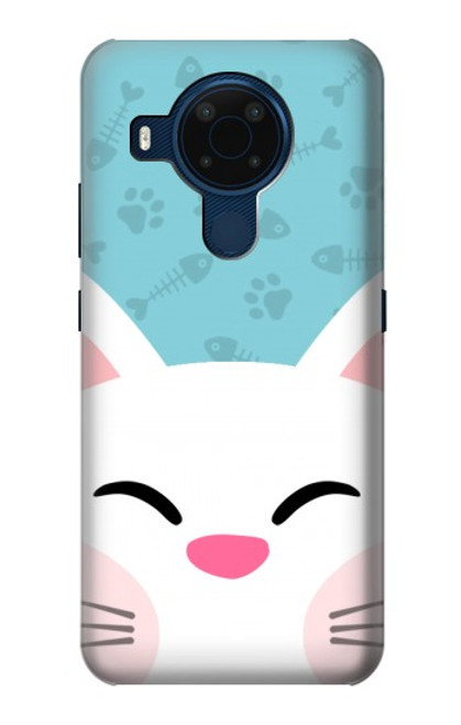 W3542 Cute Cat Cartoon Hard Case and Leather Flip Case For Nokia 5.4