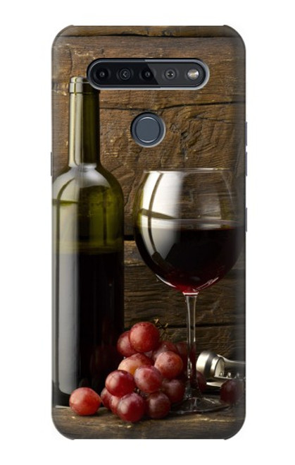 W1316 Grapes Bottle and Glass of Red Wine Hard Case and Leather Flip Case For LG K51S