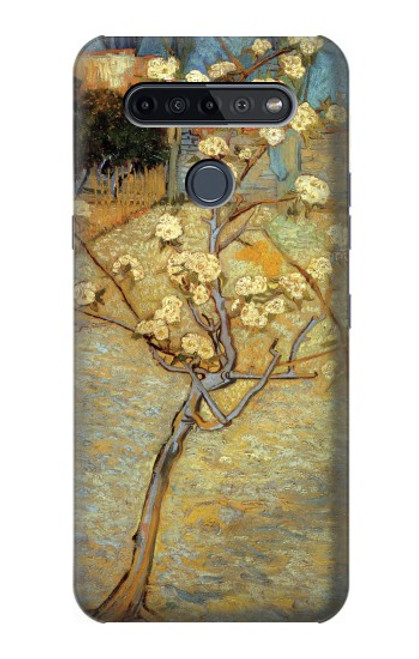 W1978 Van Gogh Letter Pear Tree Blossom Hard Case and Leather Flip Case For LG K51S