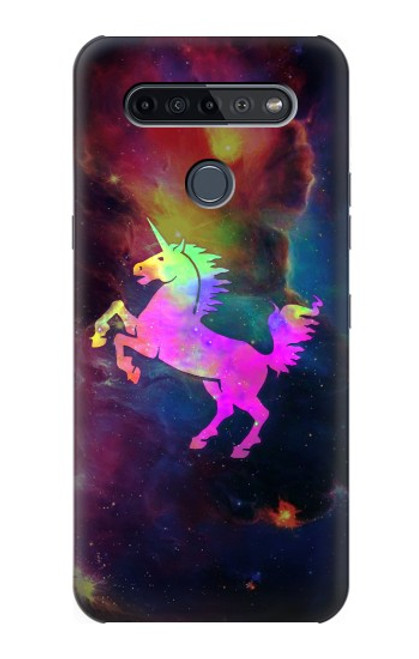 W2486 Rainbow Unicorn Nebula Space Hard Case and Leather Flip Case For LG K51S