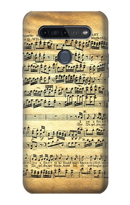 W2667 The Fowler Mozart Music Sheet Hard Case and Leather Flip Case For LG K51S