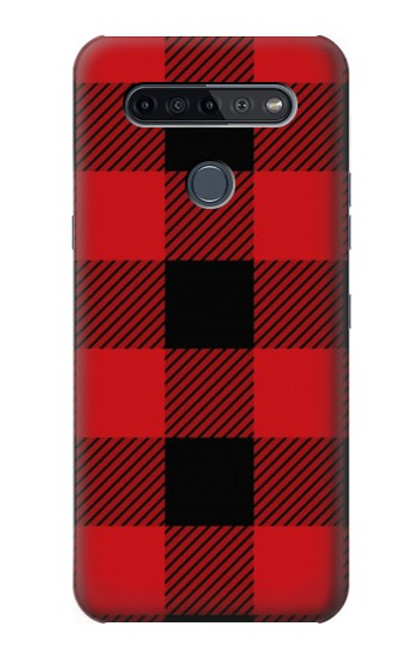 W2931 Red Buffalo Check Pattern Hard Case and Leather Flip Case For LG K51S