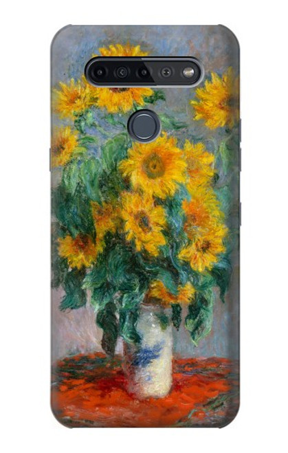 W2937 Claude Monet Bouquet of Sunflowers Hard Case and Leather Flip Case For LG K51S
