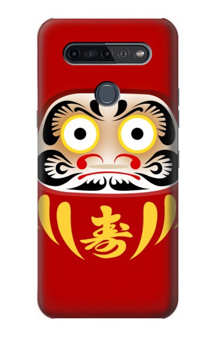 W3045 Japan Good Luck Daruma Doll Hard Case and Leather Flip Case For LG K51S