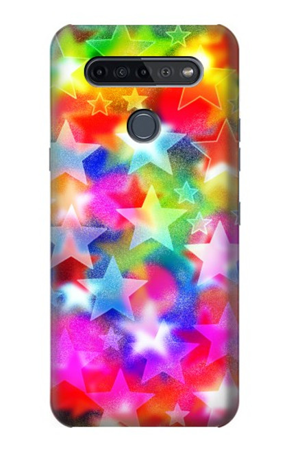 W3292 Colourful Disco Star Hard Case and Leather Flip Case For LG K51S