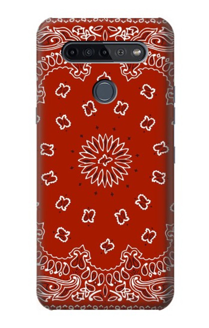 W3355 Bandana Red Pattern Hard Case and Leather Flip Case For LG K51S