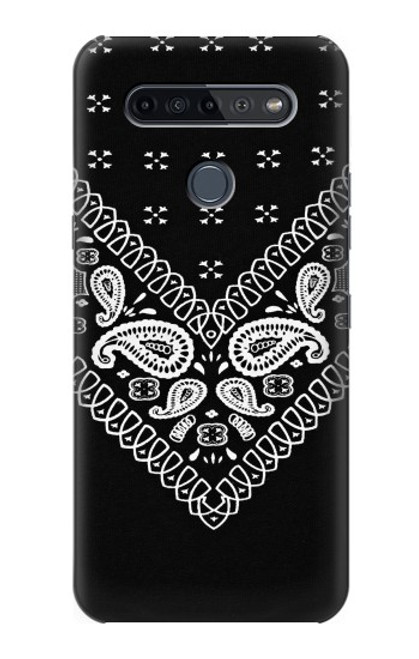 W3363 Bandana Black Pattern Hard Case and Leather Flip Case For LG K51S