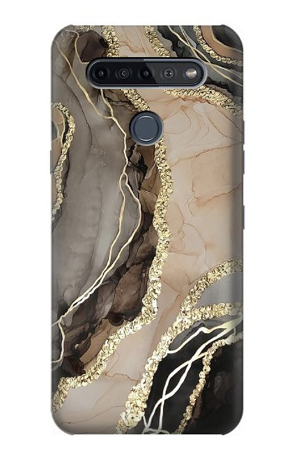 W3700 Marble Gold Graphic Printed Hard Case and Leather Flip Case For LG K51S