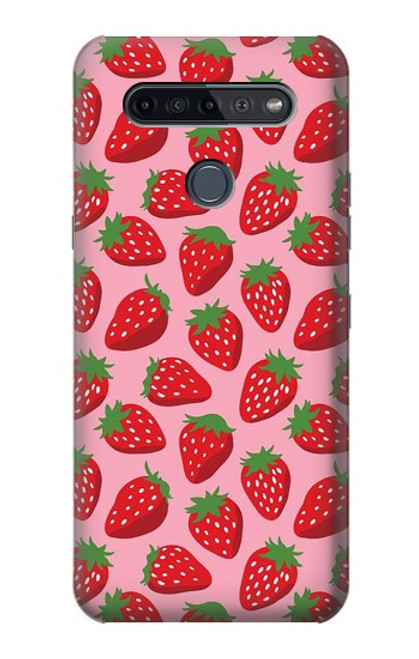 W3719 Strawberry Pattern Hard Case and Leather Flip Case For LG K51S