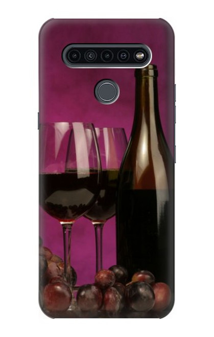 W0910 Red Wine Hard Case and Leather Flip Case For LG K41S