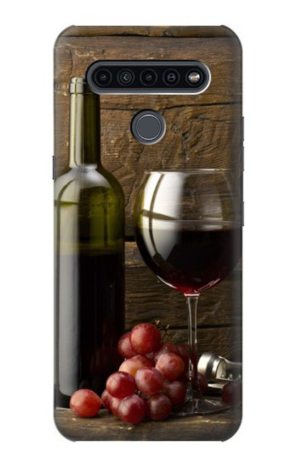 W1316 Grapes Bottle and Glass of Red Wine Hard Case and Leather Flip Case For LG K41S