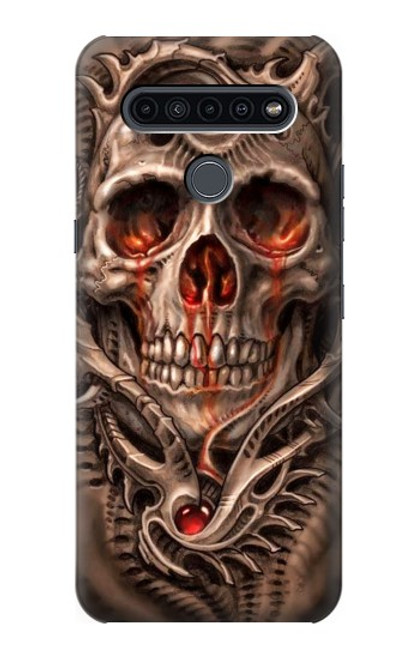 W1675 Skull Blood Tattoo Hard Case and Leather Flip Case For LG K41S